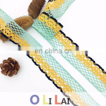 4.9cm manufacturer OLCT1427 poly weaving lace trim