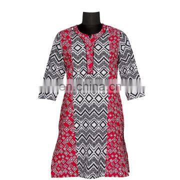 TWO COLOR PRINTED COTTON KURTIS SIMPLE DESIGN
