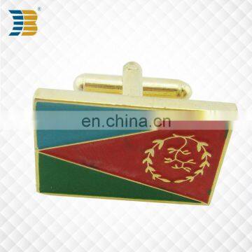 rectangle flag shape custom enamel gold plating cufflink