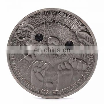 cute animals otter chic professional metal coins maker gold owl diamond fancy metal coins