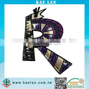 Sequin Decoration Embroidery, Unique Letter Embroidered Applique photo-2