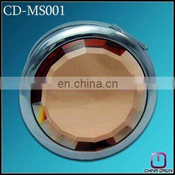 round promotion gift crystal pocket mirror /cosmetic mirror/crystal mirror/compact mirror CD-MS001