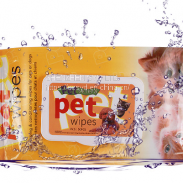 OEM Pet wet wipes for cleaning eyes ears