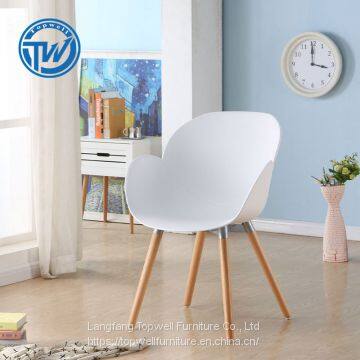 DC-6059M Topwell High Quality Plastic Chair Modern Dining Chair Leisure Chair With Wooden Legs photo-4