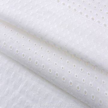 French Embroidery White Pure Origin Cotton Lace Embroidered Fabric photo-3