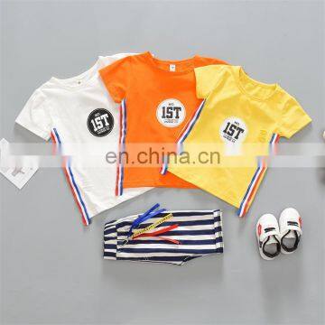 baby clothes wholesale price striped boys boutique outfits