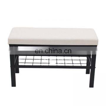 Customized Modern and Practical Metal Change Shoe Stool Shelves Storage Bench With Seating for Living Room photo-6