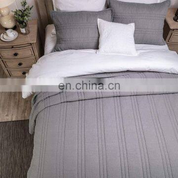 2 Layers Cotton Crinkle Gauze Stripe Embroidery Bedding Quilt photo-3