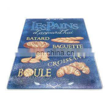Durable Personalized Pattern Toughened Glass Chopping Cutting Board for Kitchen Wholesale