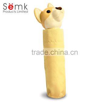 Animal Printing Yellow Antique Cotton Folding Umbrella for Girls photo-2