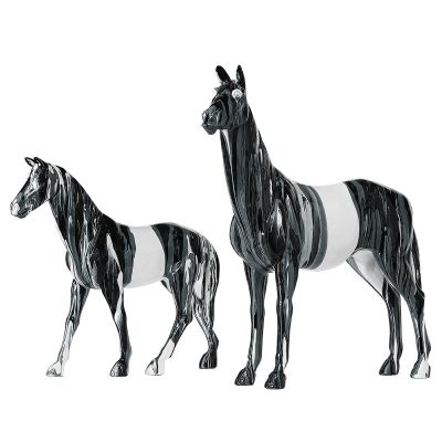 Nordic Style Entry Lux Resin Camouflage Horse Set Craft Table Decoration Color Animal Furnishing Ornaments For Home Decor