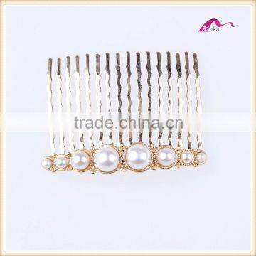 Beautiful Gold Pearl Decorative Hair Comb Clip For Wedding Accessories photo-2