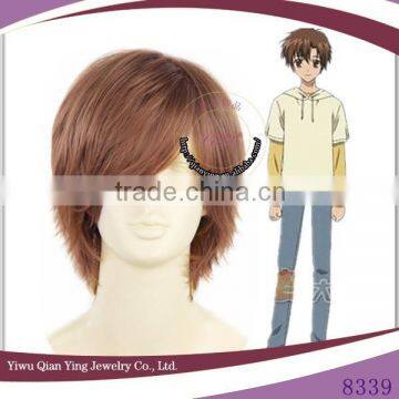 brown short Togashi Yuta sola synthetic Cosplay male wigs