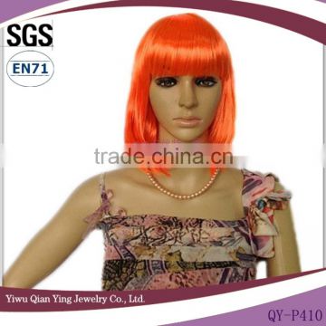 cheap short straight orange color bob style synthetic party wigs