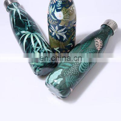 Gint Water Transfer Finishing Stainless Steel Drink Bottle Low MOQ Popular Cola Shape Customized Color Water Juice Coffee Bottle photo-2