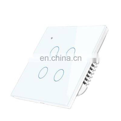 WIFI touch smart wall switch, voice mobile APP remote control wall switch 4 open explosion models