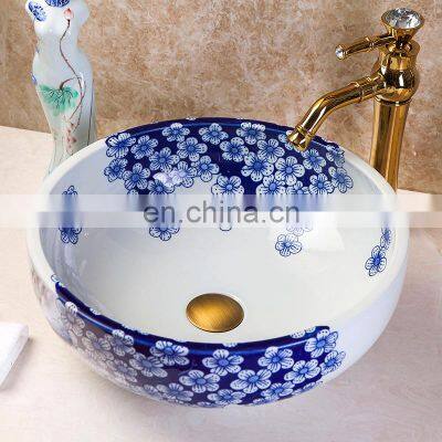 Art Jingdezhen Blue And White Porcelain Sink For Bathroom photo-2