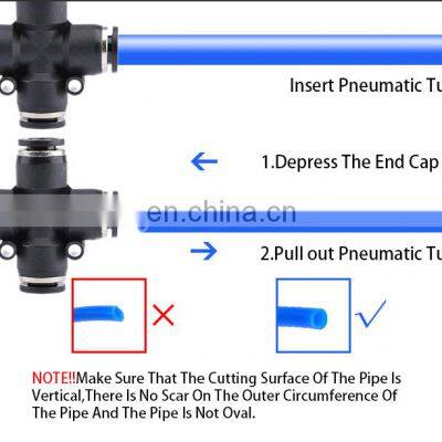 New Design PZA Series Four Way 4/6/8/10/12mm Couplings Plastic Cross Tube Pneumatic Air Quick Connect Fittings photo-5