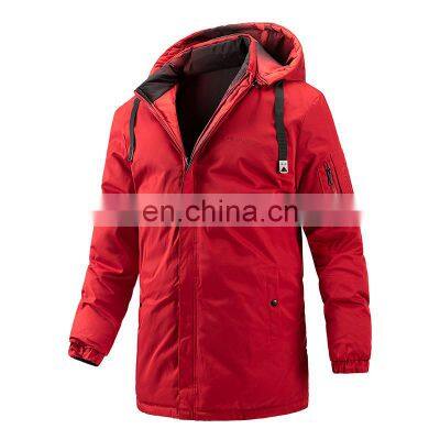 2021 Christmas European and American men's winter double-sided wear warm casual fashion mid-length cotton jacket