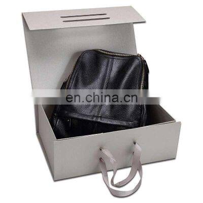 Custom large luxury handbag packaging magnetic folding gift box