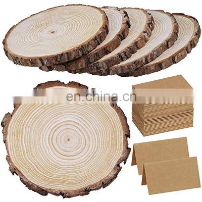 Wide Large Natural Round Wood Slices with Bark Pine Wood Slices Table Mat