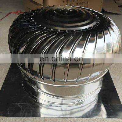 Stainless Steel Wind Driven Type Industrial Roof Ventilation Fan  Roof Exhaust Fan for Warehouse Ventilation