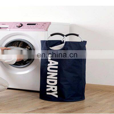 Oxford Fabric Dirty Hamper Big Cart Organizer Foldable Movable Wash Clothes Laundry Storage Basket photo-4