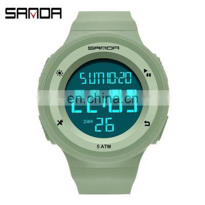 Sanda 2001 Cool Electronic Watches for Ladies Men LED Luminous Waterproof Functional Sport Digital Watch photo-4