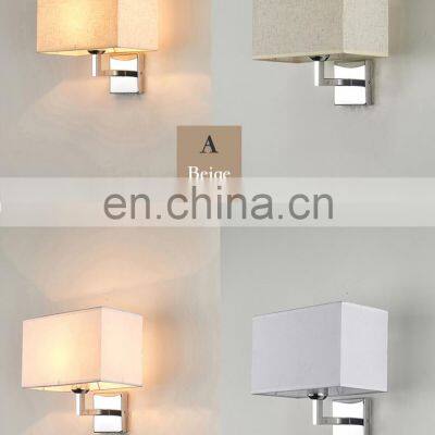 Acrylic LED Wall Lamp Black Gold LED Bedside Corridor Wall Lamp Iron Cloth Lampshade Wall Light photo-5