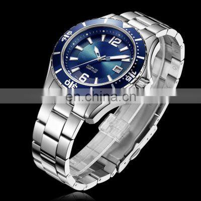 Custom logo Waterproof Stainless Steel Band Relojes Hombre Mens Classic Quartz Diver Watches in Wristwatches Luxury