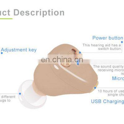 Micro Rechargeable Cic Hearing Aid With Charger