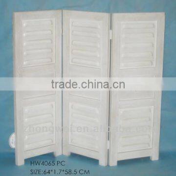 3Pieces Folding Antique White Wooden Room Divider/Room Screens for Home Decor                        
                                                Quality Choice