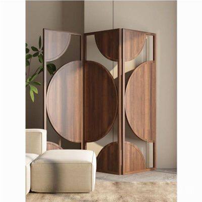 Small Portable Collapsible Partition Wooden Screen