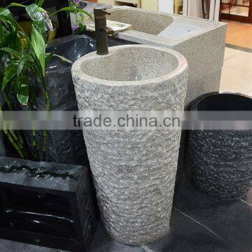 Best Sale Natural Polished Bathroom Yellow Granite Sink Design photo-2