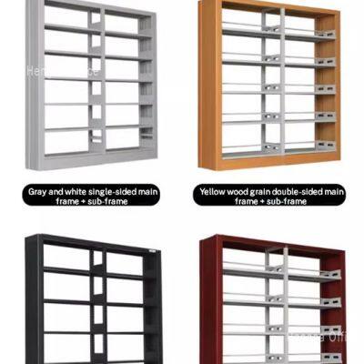 HN-H03 Etagère de maison moderne, Rack de bibliothèque en acier industriel pour le bureau à domicile, Finition en grain de bois, Structure KD, Fabrication sur mesure pour l'Australie