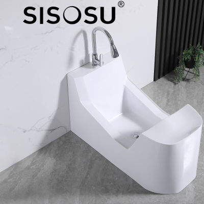 WU09 Intergrated Wudu Basin With Big Seat