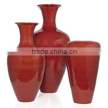 High quality best selling eco friendly spun burnt-orange lacquer bamboo vase in Viet Nam