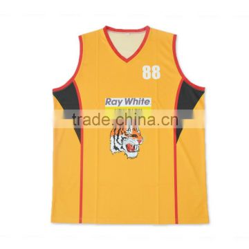 Cheap price unique tiger design basketball singlet