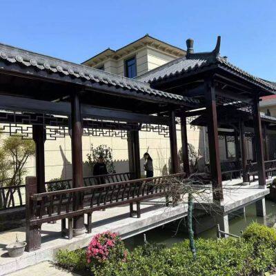 Chinese-style Courtyard Ancient Building Corridor, Wooden Structure Antique Corridor, High-end Customized Factory for Antique Corridors, Su-style Corridors photo-3