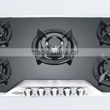 five burner glass top built in gas stove