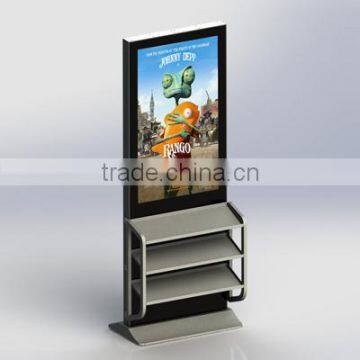 Floor standing touch screen thin kiosk totem lcd display with USB HDMI digital sign totem