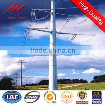 Octagonal Low voltage 8M Steel Tubular Pole for 69kv power distribution transmission line with 3mm thickness