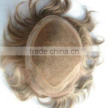 High quality Lace Top remy hair Toupee for man