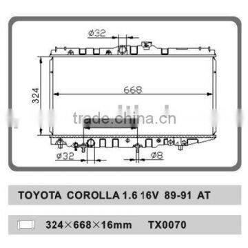 auto radiator for TOYOTA COROLLA 1.6 16V 89-91 AT