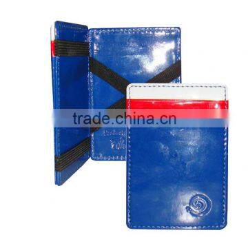 Shiny PU magic wallet with 4 card pockets