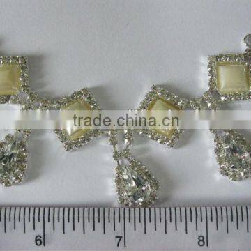 SXSP Glass stone Rhinestone Buckles with Plastic Pearl, Sew On Buckles Notions