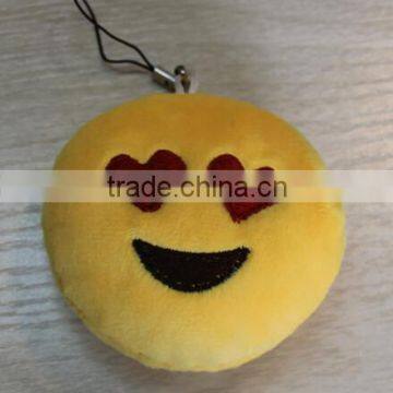 free sample Custom stuffed soft plush keychain emoji emoticon popular cheap stuffed plush custom plush whatsapp emoji keychain