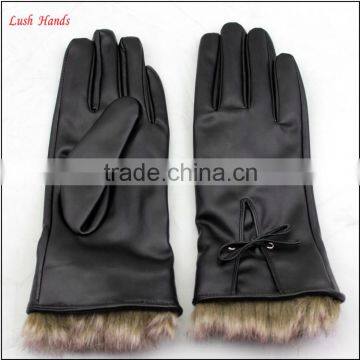 Ladies PU Working Leather Gloves Women Winter photo-2