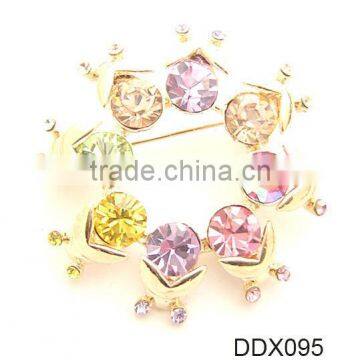 Large rhinestone brooch with zinc alloy, brooch pin