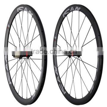 38mm carbon wheelset 700C carbon road bike clincher wheelset with Novatec hubs